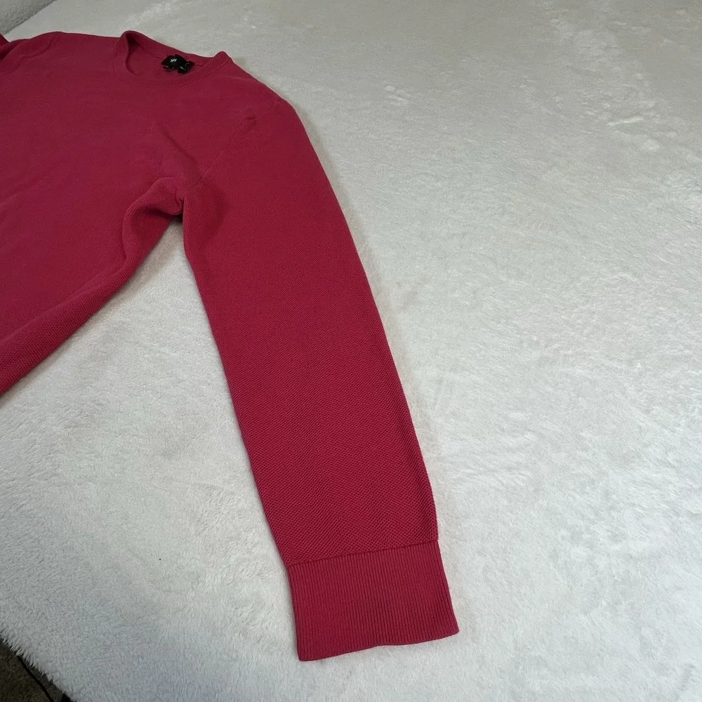 Theory Riland Pique Sweater Crewneck Raspberry Pink Red Men's Size‎ XL